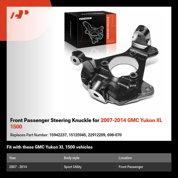 Front Passenger Steering Knuckle for 2007-2014 GMC Yukon XL 1500
