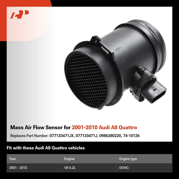 Mass Air Flow Sensor for 2001-2010 Audi A8 Quattro