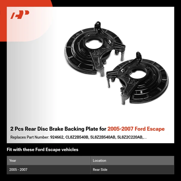2 Pcs Rear Disc Brake Backing Plate for 2005-2007 Ford Escape