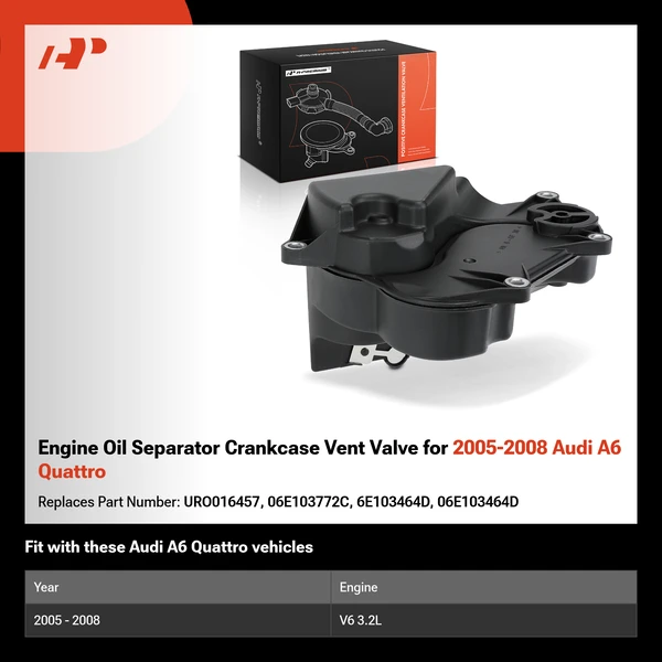 Engine Oil Separator Crankcase Vent Valve for 2005-2008 Audi A6 Quattro