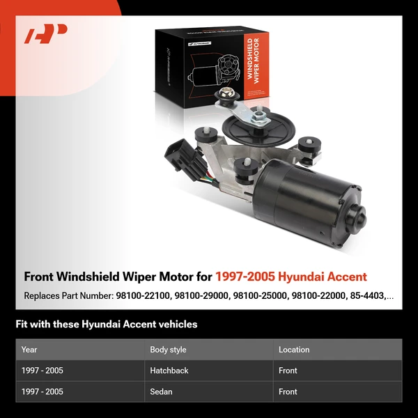 Front Windshield Wiper Motor for 1997-2005 Hyundai Accent