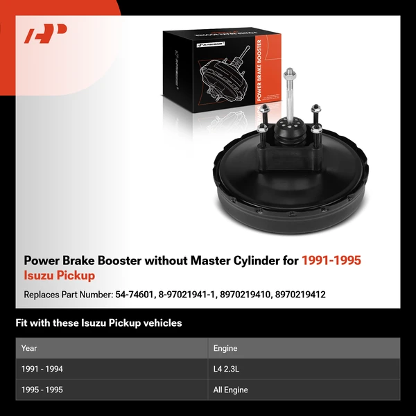 Power Brake Booster without Master Cylinder for 1991-1995 Isuzu Pickup