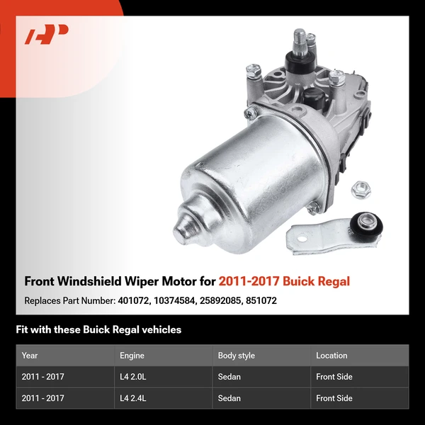 Front Windshield Wiper Motor for 2011-2017 Buick Regal