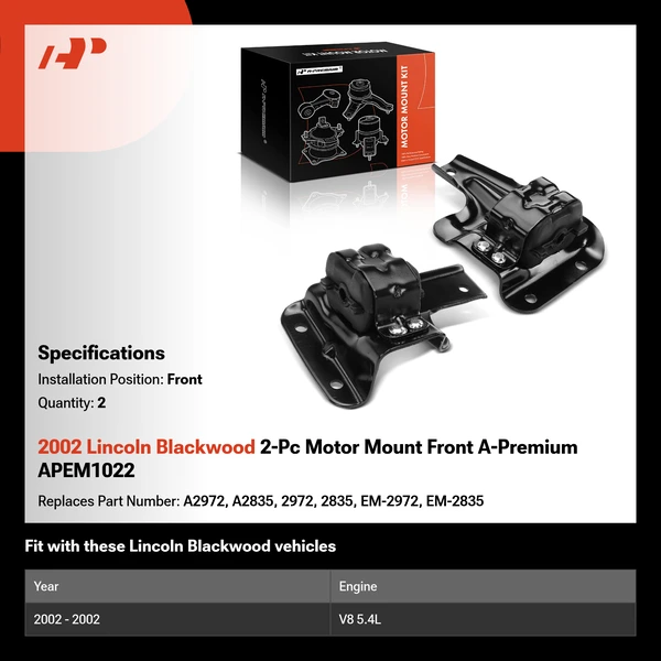 2002 Lincoln Blackwood 2-Pc Motor Mount Front A-Premium APEM1022