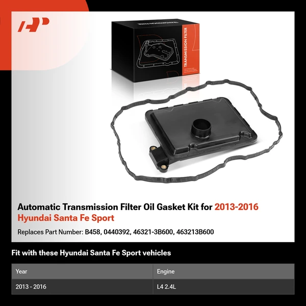 Automatic Transmission Filter Oil Gasket Kit for 2013-2016 Hyundai Santa Fe Sport