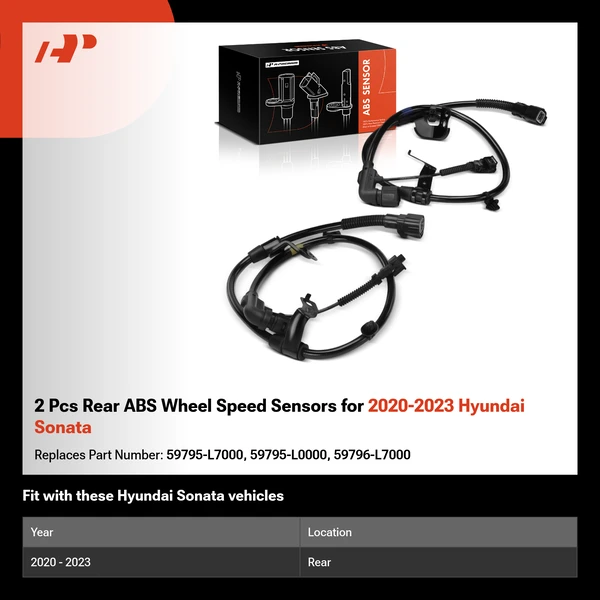 2 Pcs Rear ABS Wheel Speed Sensors for 2020-2023 Hyundai Sonata