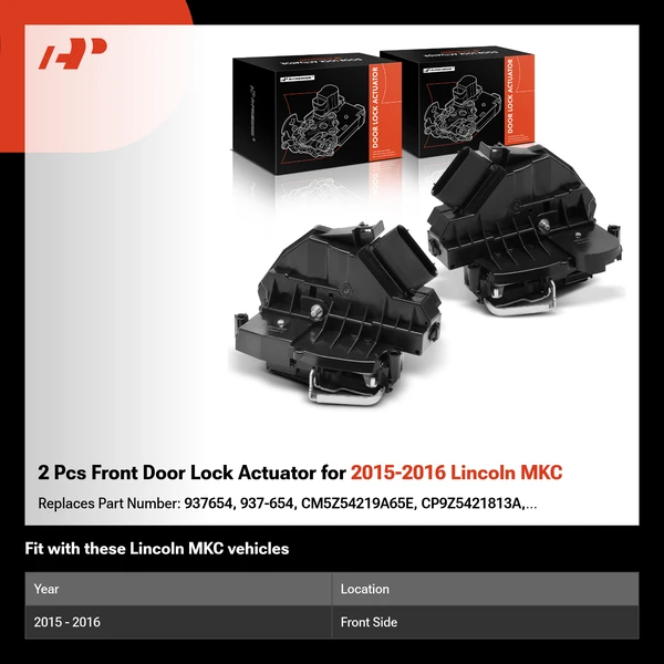 2 Pcs Front Door Lock Actuator for 2015-2016 Lincoln MKC