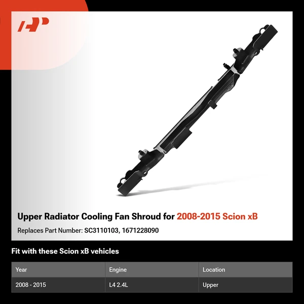 Upper Radiator Cooling Fan Shroud for 2008-2015 Scion xB