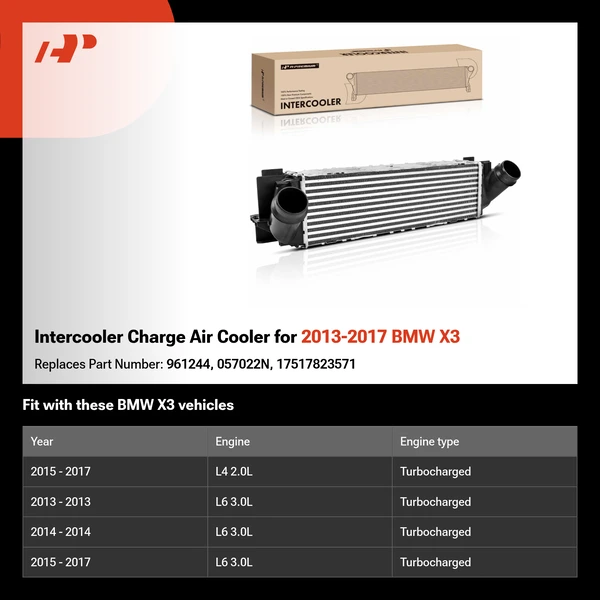 Intercooler Charge Air Cooler for 2013-2017 BMW X3