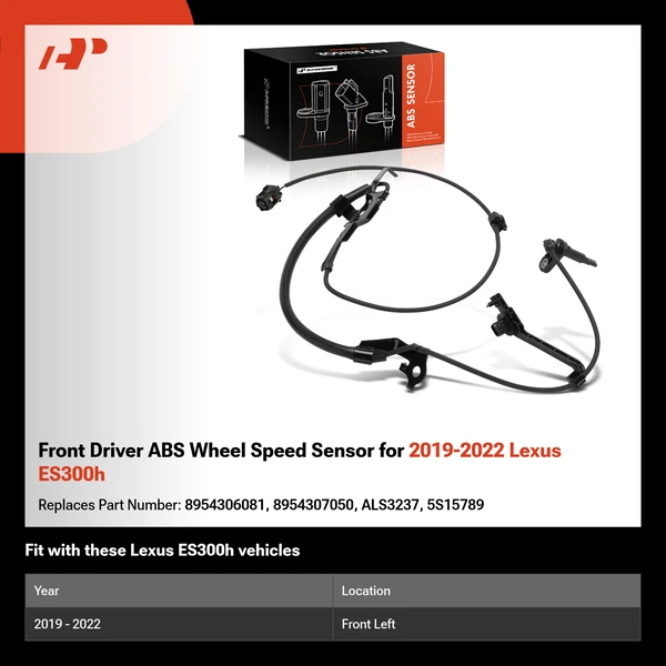 Front Driver ABS Wheel Speed Sensor for 2019-2022 Lexus ES300h