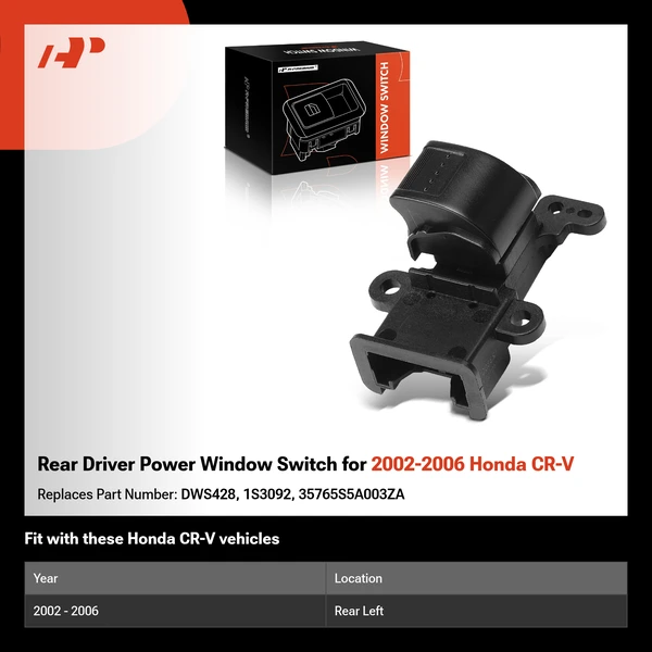 Rear Driver Power Window Switch for 2002-2006 Honda CR-V