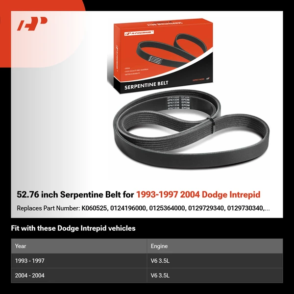 52.76 inch Serpentine Belt for 1993-1997 2004 Dodge Intrepid