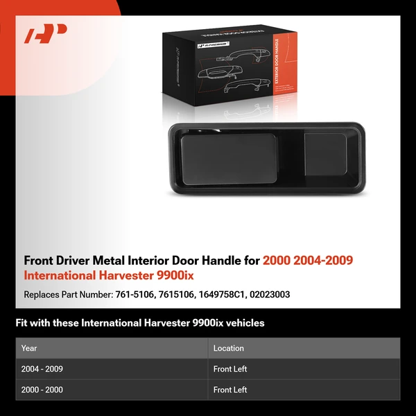 Front Driver Metal Interior Door Handle for 2000 2004-2009 International Harvester 9900ix
