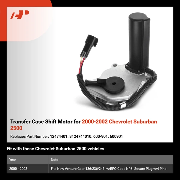Transfer Case Shift Motor for 2000-2002 Chevrolet Suburban 2500