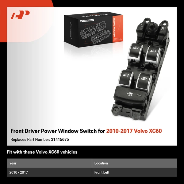 Front Driver Power Window Switch for 2010-2017 Volvo XC60