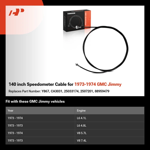 140 inch Speedometer Cable for 1973-1974 GMC Jimmy
