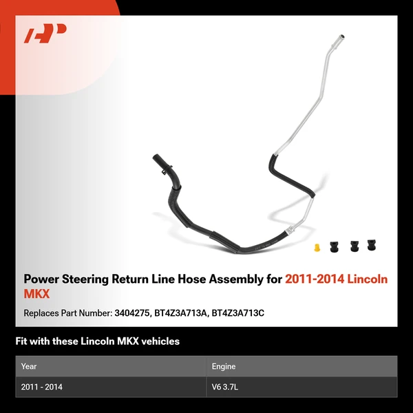 Power Steering Return Line Hose Assembly for 2011-2014 Lincoln MKX