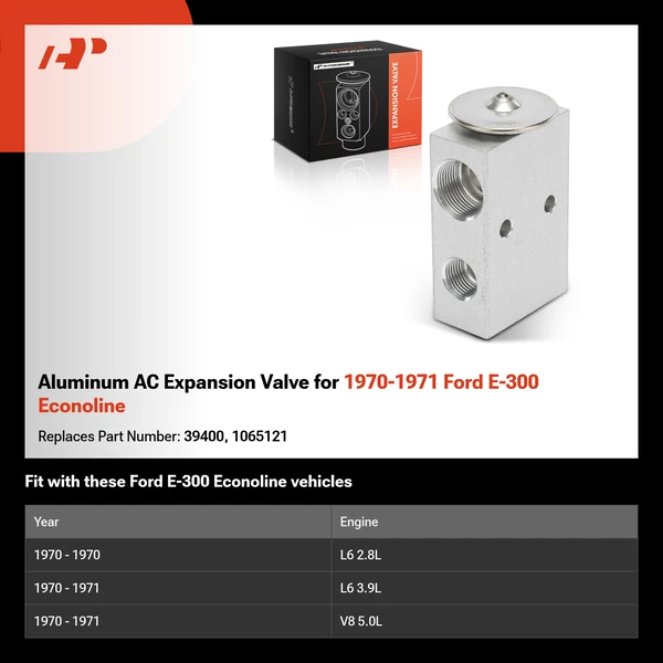 Aluminum AC Expansion Valve for 1970-1971 Ford E-300 Econoline
