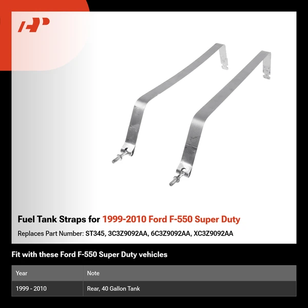 Fuel Tank Straps for 1999-2010 Ford F-550 Super Duty