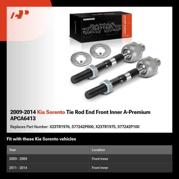 2009-2014 Kia Sorento Tie Rod End Front Inner A-Premium APCA6413