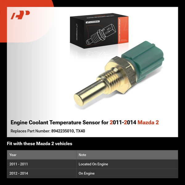Engine Coolant Temperature Sensor for 2011-2014 Mazda 2