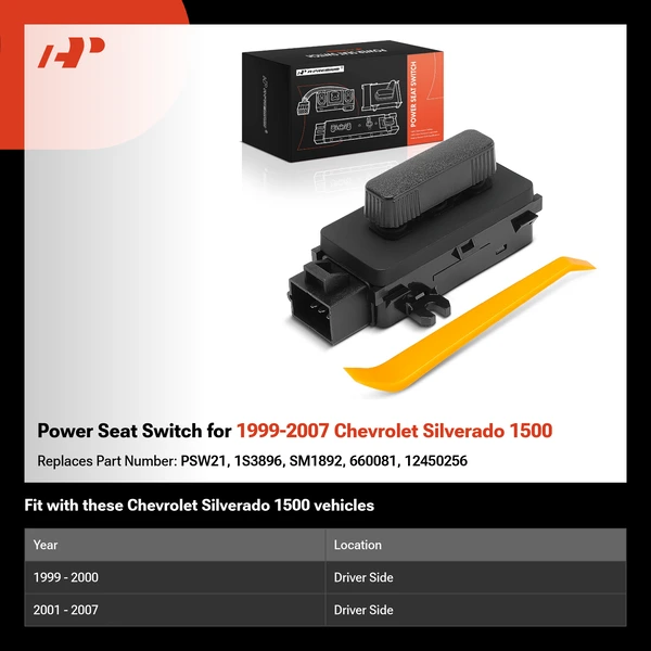 Power Seat Switch for 1999-2007 Chevrolet Silverado 1500