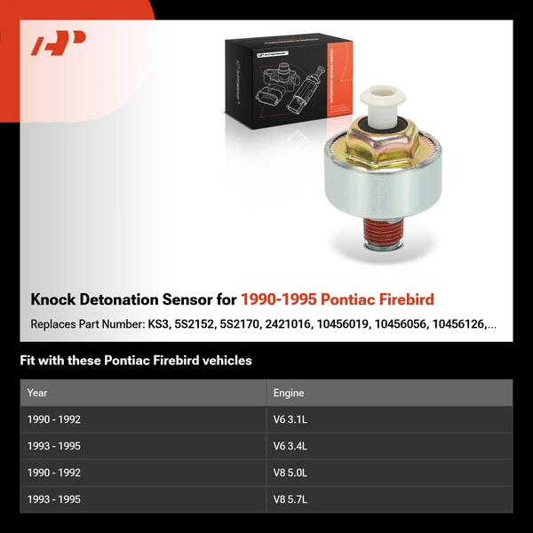 Knock Detonation Sensor for 1990-1995 Pontiac Firebird