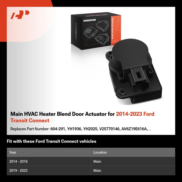 Main HVAC Heater Blend Door Actuator for 2014-2023 Ford Transit Connect