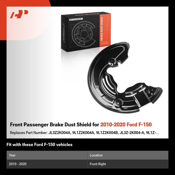 Front Passenger Brake Dust Shield for 2010-2020 Ford F-150