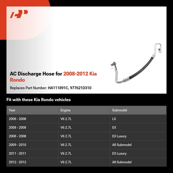 AC Discharge Hose for 2008-2012 Kia Rondo