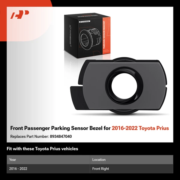 Front Passenger Parking Sensor Bezel for 2016-2022 Toyota Prius