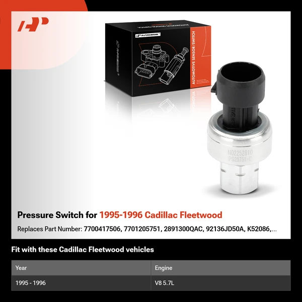 Pressure Switch for 1995-1996 Cadillac Fleetwood