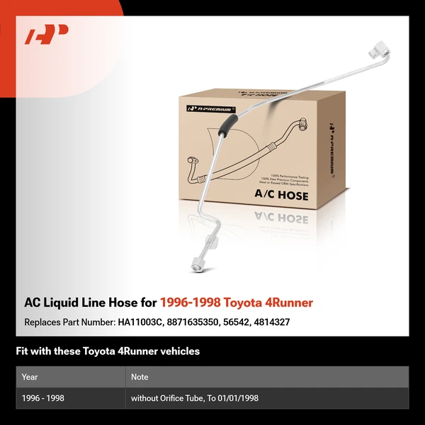 AC Liquid Line Hose for 1996-1998 Toyota 4Runner