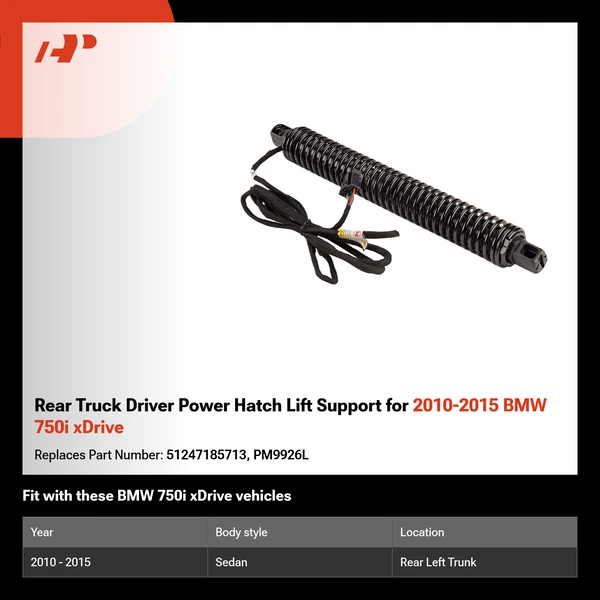 Rear Truck Driver Power Hatch Lift Support for 2010-2015 BMW 750i xDrive