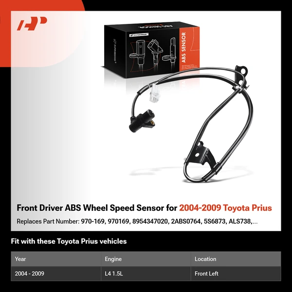Front Driver ABS Wheel Speed Sensor for 2004-2009 Toyota Prius