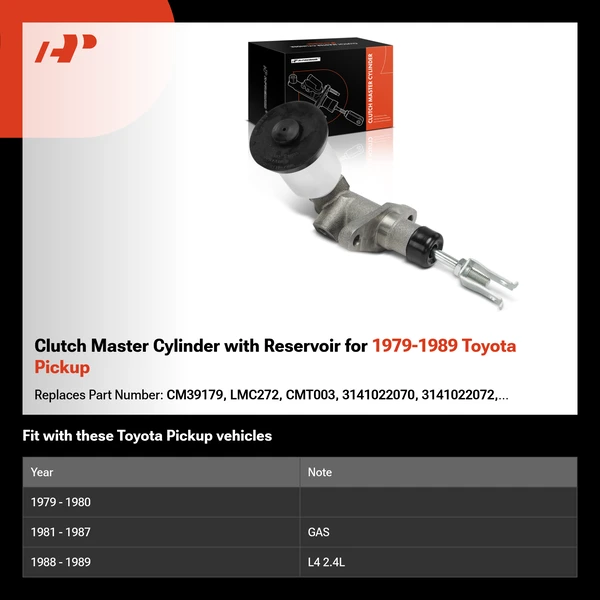 Clutch Master Cylinder with Reservoir for 1979-1989 Toyota Pickup