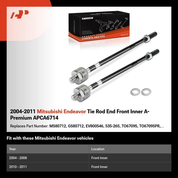2004-2011 Mitsubishi Endeavor Tie Rod End Front Inner A-Premium APCA6714