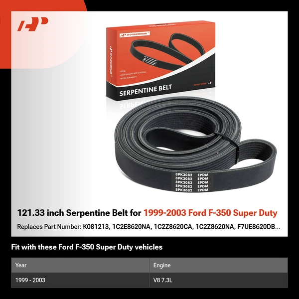 121.33 inch Serpentine Belt for 1999-2003 Ford F-350 Super Duty