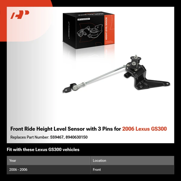 Front Ride Height Level Sensor with 3 Pins for 2006 Lexus GS300