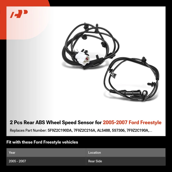 2 Pcs Rear ABS Wheel Speed Sensor for 2005-2007 Ford Freestyle