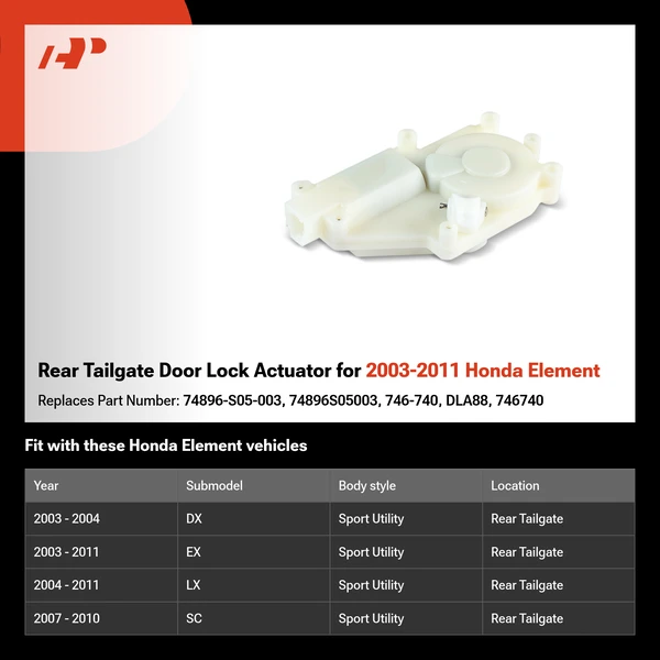 Rear Tailgate Door Lock Actuator for 2003-2011 Honda Element