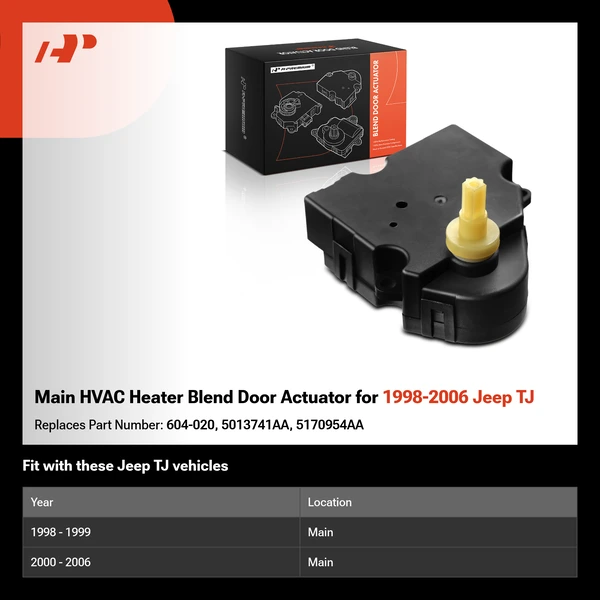 Main HVAC Heater Blend Door Actuator for 1998-2006 Jeep TJ