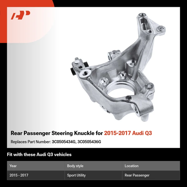Rear Passenger Steering Knuckle for 2015-2017 Audi Q3