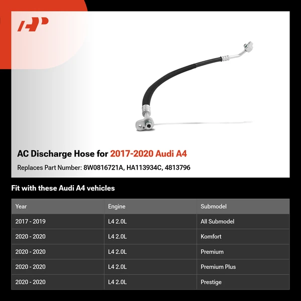 AC Discharge Hose for 2017-2020 Audi A4