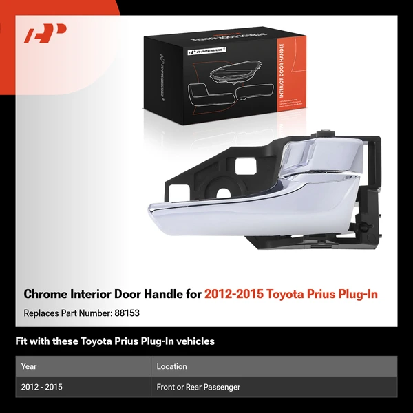 Chrome Interior Door Handle for 2012-2015 Toyota Prius Plug-In