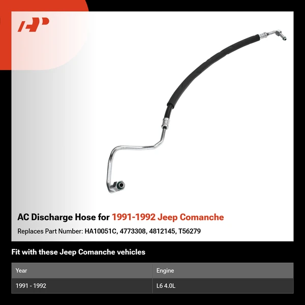 AC Discharge Hose for 1991-1992 Jeep Comanche