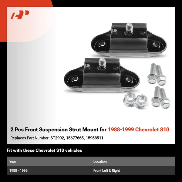 2 Pcs Front Suspension Strut Mount for 1988-1999 Chevrolet S10