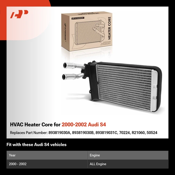 HVAC Heater Core for 2000-2002 Audi S4