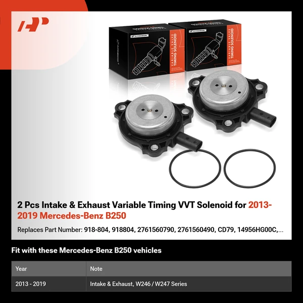 2 Pcs Intake & Exhaust Variable Timing VVT Solenoid for 2013-2019 Mercedes-Benz B250
