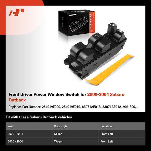 Front Driver Power Window Switch for 2000-2004 Subaru Outback